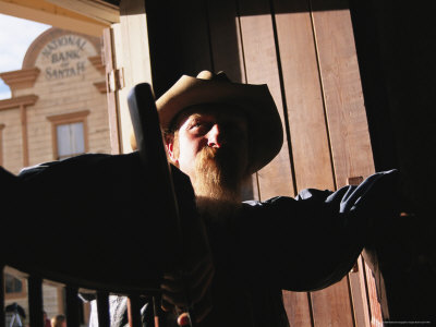 A Cowboy Guards the Saloon Door of This Western Movie Location