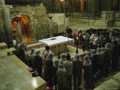People Attend Mass in the Church of the Annunciation