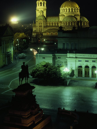 Buy Statue of Tsar Alexander II Faces the Alexander Nevski Cathedral, Sofia, Bulgaria at AllPosters.com