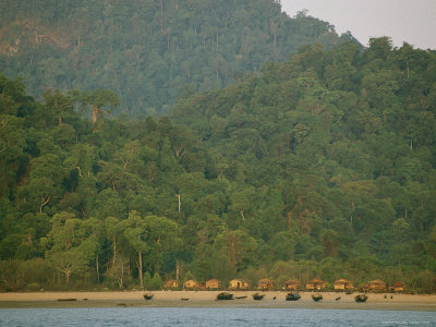 Buy Beached Kabangs with Temporary Houses in the Background at AllPosters.com