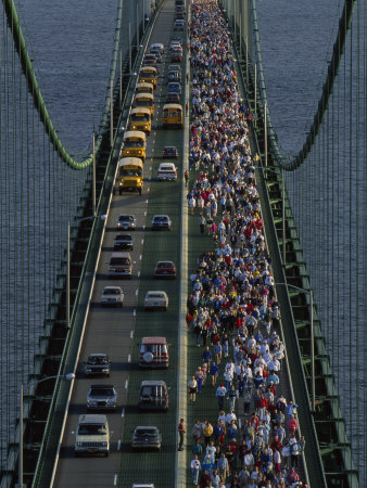 Buy Annual Labor Day Bridge Walk Across the Mackinac Bridge, St. Ignace, Michigan at AllPosters.com