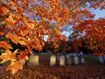 Fall Morning in a Portsmouth Cemetary, New Hampshire, USA