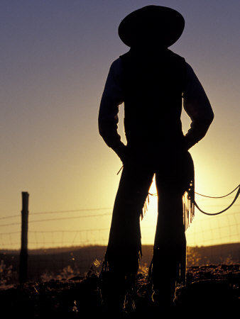 Cowboy Silhouette, Ponderosa Ranch, Seneca, Oregon, USA