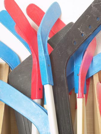 Pile of Hockey Sticks Poster