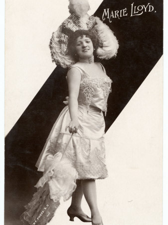 Marie Lloyd Music Hall Entertainer Wearing a Large Feathered Hat
