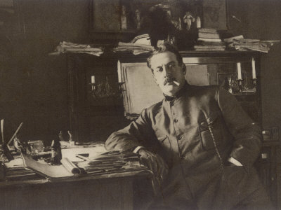 Giacomo Puccini Italian Composer in His Study