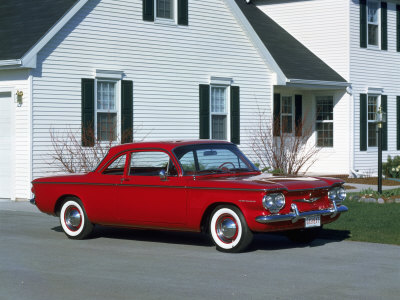 Red 1960 Chevrolet Corvair 700 Club Coupe