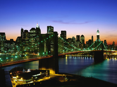 New York City, Brooklyn Bridge and Skyline