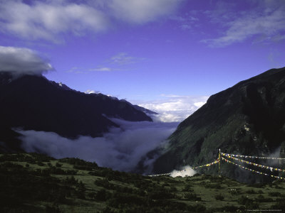Prayer Flags in Mountains, Nepal