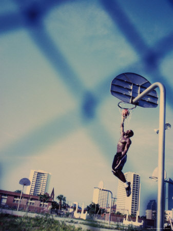 Man Playing Basketball Poster