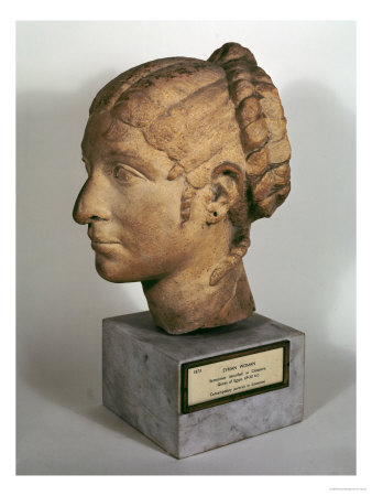 Limestone Head of a Woman, Resembling Cleopatra, c.50-30 BC