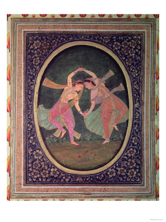 Pair of Dancing Girls Performing a Kathak Dance, Mughal, 17th Century