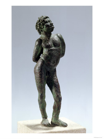 Negro Chained Slave, Bronze Statuette, Hellenistic Period, 2nd Century BC