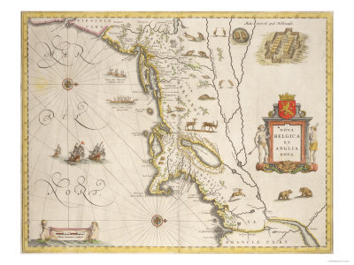 Map of New Belgium and New England by Joan Blaeu