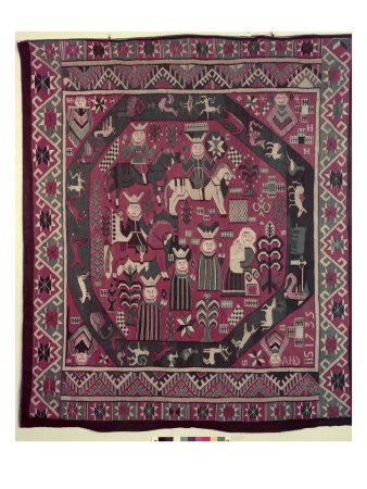 Carpet Depicting Knights, a Mother with Her Child and Various Other Figures, 1735