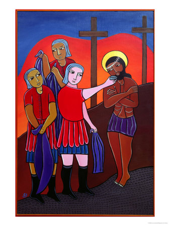 Jesus is Stripped of His Garments and Given Gall to Drink, No. 10 in 14 Stations of the Cross 2002