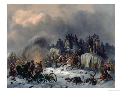Scene from the Russian-French War in 1812