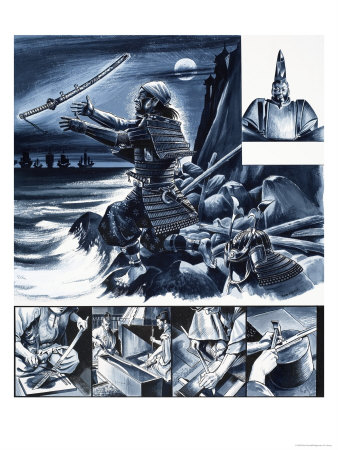 Japanese Samurai, Including Yoritomo, Founder of the Bakafu Code