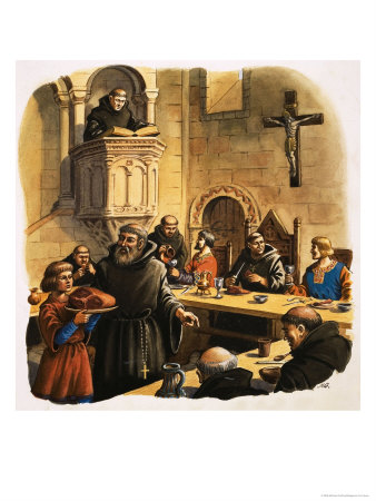Novices Serving Meals in Refectory