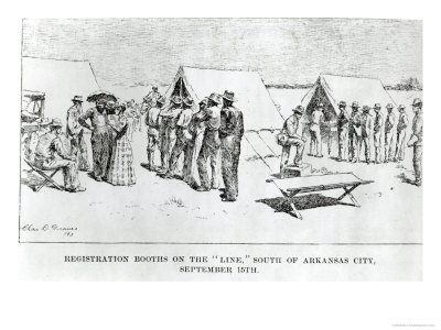 Registration Booths on the Line, South of Arkansas City, September 15th 1893