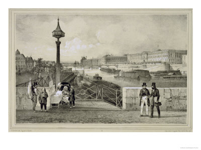 Le Louvre, Engraved by Auguste Bry
