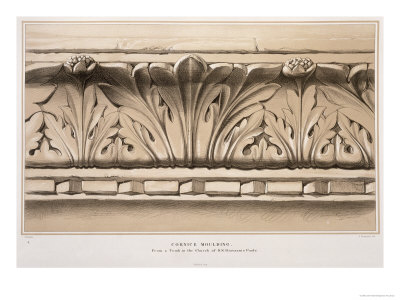 Cornice Moulding, Tomb, Church of S.S.Giovanni E Paolo, Engraved by G. Rosenthal, c.1851