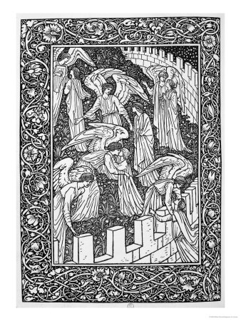 Angels Behind the Inner Sanctuary, from The Kelmscott Chaucer, Published by Kelmscott Press, 1896
