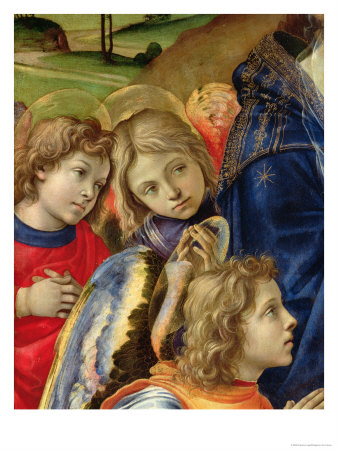The Vision of St. Bernard, Detail of Three Angels, 1480