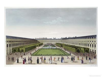Gardens of the Palais Royal, from the Galeries de Bois, Engraved by Aubert Fils, c.1815-20