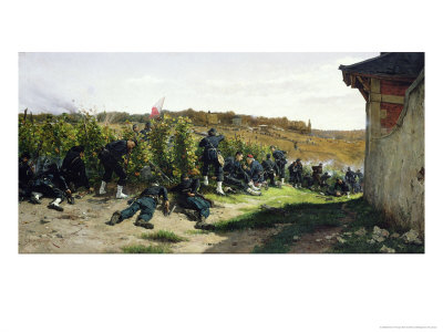 The Tirailleurs de La Seine at the Battle of Rueil-Malmaison, 21st October 1870, 1875 Giclee Print