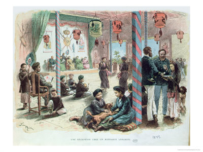 Reception in the House of an Annamite Mandarin in Tonkin, French Indo-China 1883