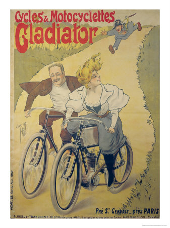 Poster Advertising Gladiator Bicycles and Motorcycles