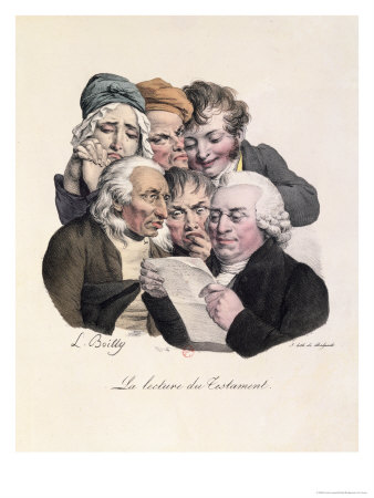 Reading the Will, Engraved by Francois Seraphin Delpech