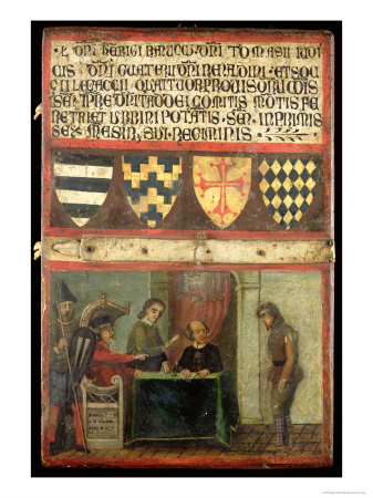Scene of Justice with Four Coats of Arms, 1273
