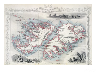 Falkland Islands and Patagonia, Series of World Maps, c.1850 Poster
