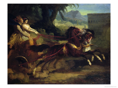 Ancient Chariot Race, After a Painting by Carle Vernet
