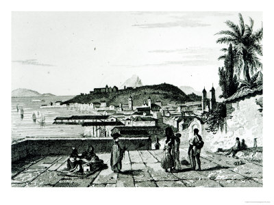 View of Rio de Janeiro from the Church of St.Bento Drawn by Fleury, Engraved by Aubert, 1838