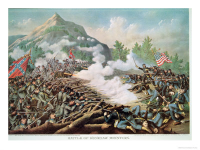 Battle of Kenesaw Mountain, Georgia, 27th June 1864, Engraved by Kurz and Allison, 1891