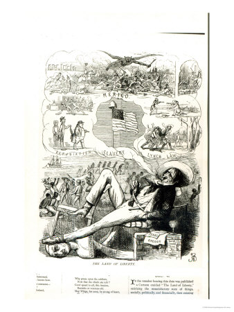 The Land of Liberty, Cartoon from Punch Magazine, 1847