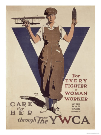 For Every Fighter a Woman Worker, 1st World War Ywca Propaganda Poster