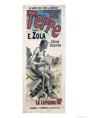 Poster Advertising La Terre by Emile Zola, 1889