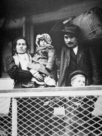 Migrant Italian Family on the Ferry from Ellis Island to New York City, 1905