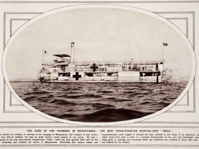 Care of the Wounded, Mesopotamia: New Steam-Wheeler Hospital ShipIndia