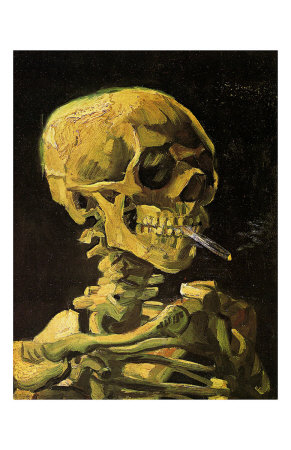 Skull with Burning Cigarette