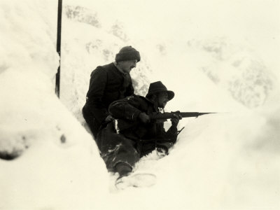 Two Soldiers Posted on Monte Nero During World War I