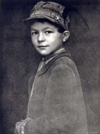 Half-Length Portrait of a Small Working Class Boy in Humble Clothes and Cap