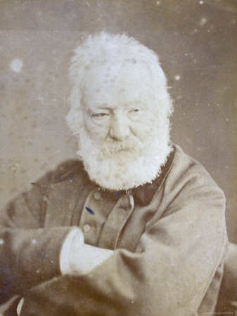 Half-Length Portrait of the Famous French Writer Victor Hugo