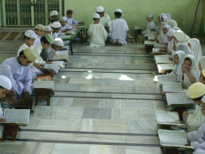 Indian Muslim Children Read the Holy Quran