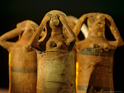 Clay Statuettes of Mourner, Bahariya Museum, Bahariya Oasis, Valley of the Golden Mummies, Egypt