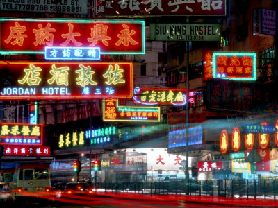 Neon Lights in Jordan and Mong Kok District, Hong Kong, China
